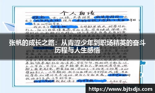 张帆的成长之路：从青涩少年到职场精英的奋斗历程与人生感悟